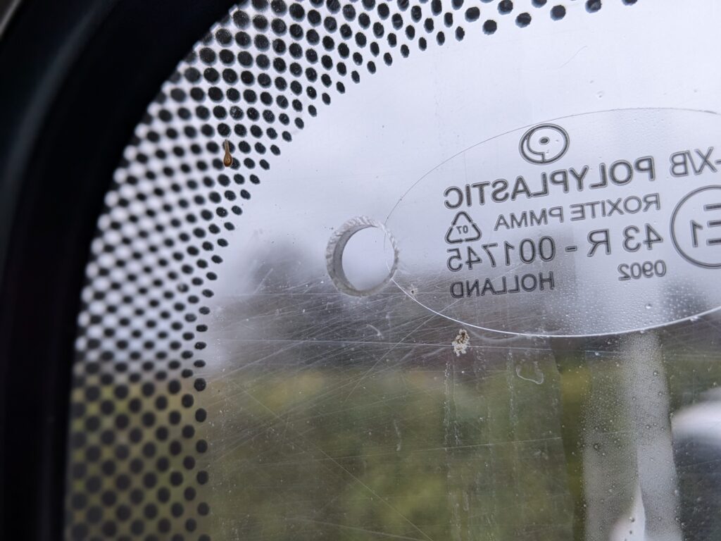 How do you get condensation out of a caravan window - remove the rubber bung