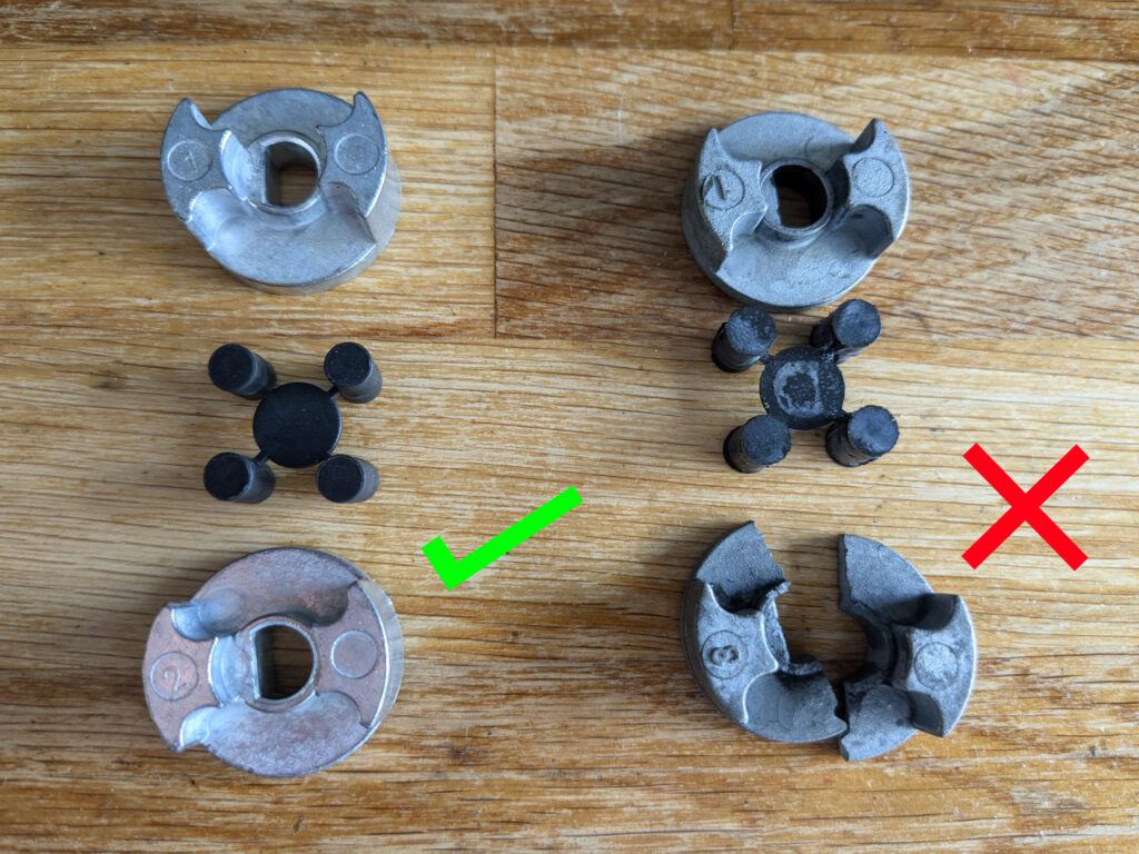 damaged motor mover coupler